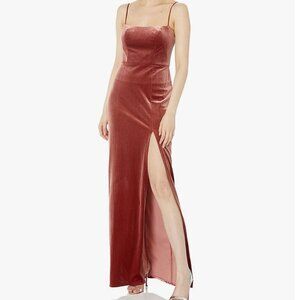 Jenny Yoo Quinn Velvet Column Gown - Rose - 8